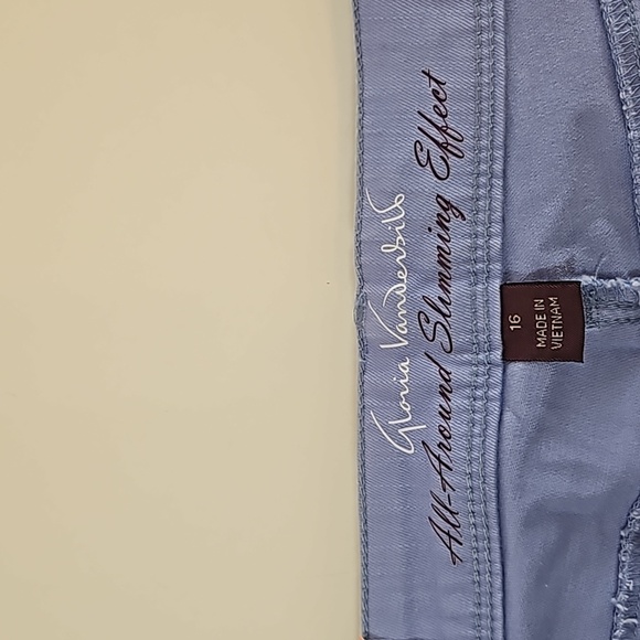Gloria Vanderbilt Lillian Skimmer Pant Blue Capri Pull-on skimmer Cropped Casual - Picture 6 of 17